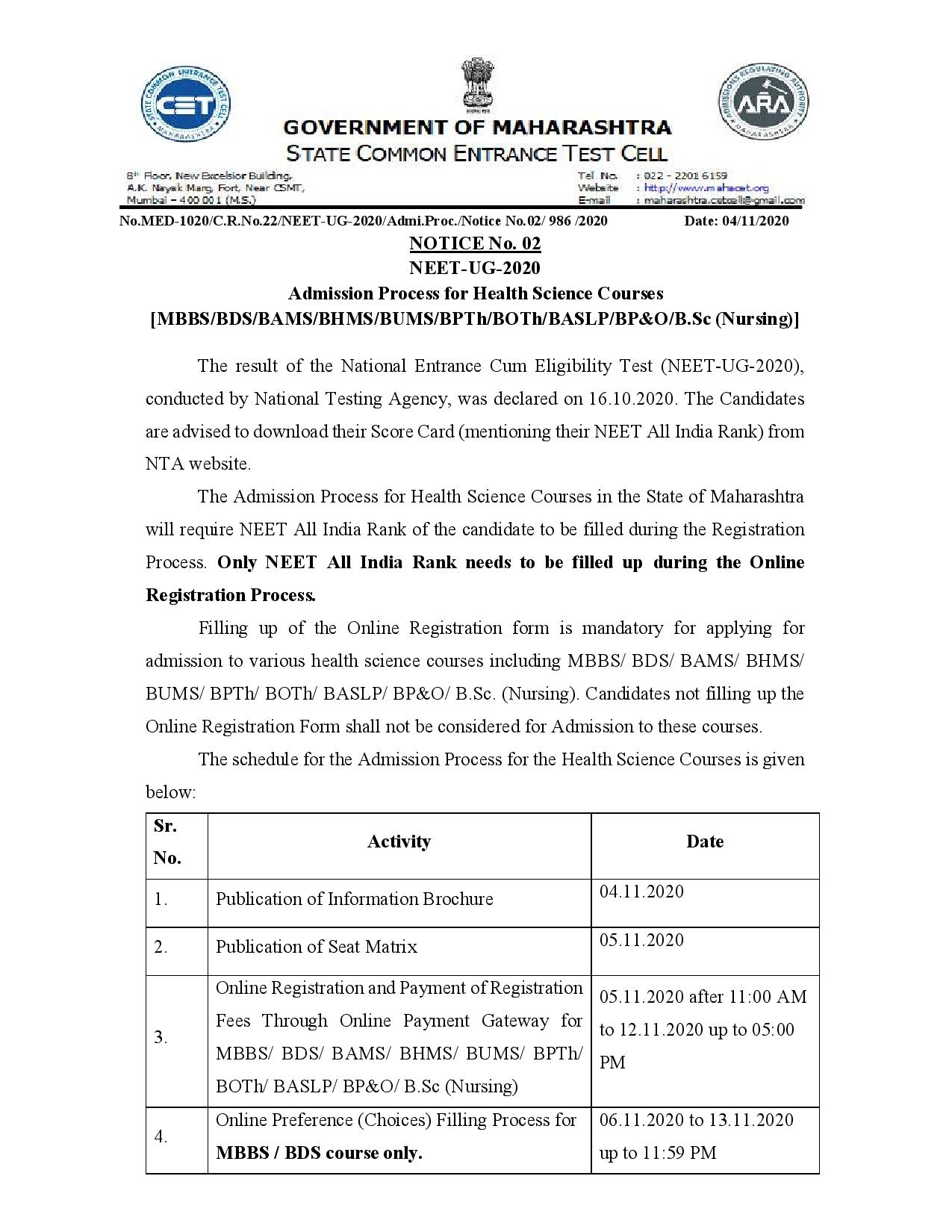  Admission process for AY